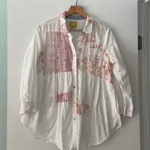 Anthropologie button down tunic shirt